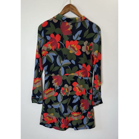 Zara Women's Trafaluc Sheer Shirt Dress Size XS Floral Dark Fairycore Grunge 90S - Picture 3 of 7